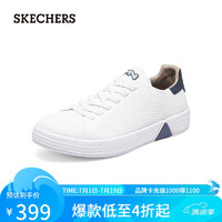 斯凯奇（Skechers）男鞋时尚休闲鞋板鞋小白鞋222189 白色/海军蓝色/WNVY 41.5 