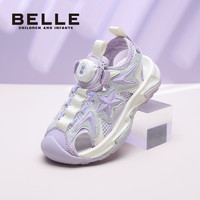 88VIP：BeLLE 百丽 童鞋男童运动凉鞋夏季2024新款儿童宝宝包头鞋女童旋扣沙滩鞋