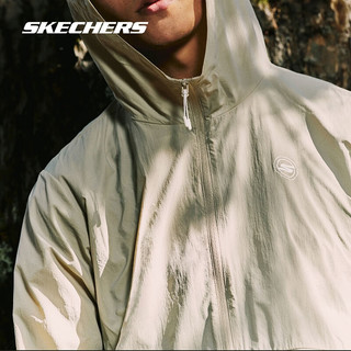 斯凯奇（Skechers）御光丨运动外套男女同款夏季梭织连帽科技舒爽透气 男款-陨石褐色/044Z S