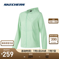 斯凯奇(Skechers)御光丨运动外套男女同款夏季梭织连帽科技舒爽透气 女款-地衣绿/0421 XL