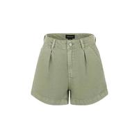 URBAN REVIVO 女士时尚休闲百搭洗水压褶牛仔短裤 UWM840008