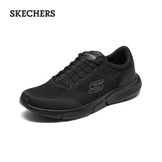 斯凯奇（Skechers）男鞋夏季休闲鞋运动鞋缓震轻便舒适网面鞋210851 全黑色/BBK 39.5