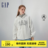Gap女装秋冬LOGO抱抱绒宽松运动卫衣807025休闲连帽衫 白色 165/88A(S)