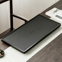 金镶玉 茶盘茶托 乌金石家用手工排水式单层功夫茶具石头茶台套装60*30*3cm 柒星乌金石茶盘