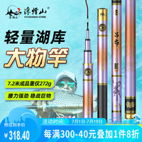 浮烟山鱼竿手竿吕布8.1米台钓竿超轻超硬碳素钓鱼竿28调鲤鱼竿