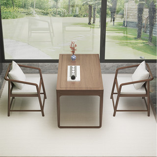 友所 茶桌阳台新中式功夫泡茶台实木茶桌椅组合客厅家用小户型茶几 主人椅