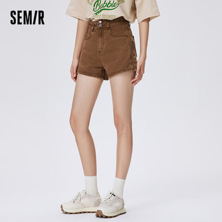 森马（Semir）牛仔裤女纯色百搭时尚潮流夏季高腰显瘦短裤109323122002 30 咖色调00355