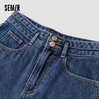 森马（Semir）牛仔裤女纯色百搭时尚潮流夏季高腰显瘦短裤109323122002 牛仔蓝灰88401