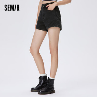 森马（Semir）牛仔裤女纯色百搭时尚潮流夏季高腰显瘦短裤109323122002 29 牛仔水洗黑98201