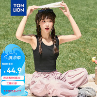 唐狮 TONLION2024女针织净色打底吊带背心TB 黑色 M