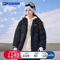 FILA 斐乐 FUSION斐乐潮牌羽绒服女冬季时尚保暖外套男 正黑色-T11U416901FBK  180/100A/XL