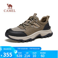 CAMEL 骆驼 男鞋2024春季新款复古城市户外登山鞋运动休闲鞋 G14S155131，绿黑，男 43