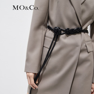 MO&Co.【中式】盘扣腰带设计感西装连衣裙气质高端裙子女 云英绿色 L/170