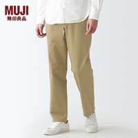 无印良品 MUJI 男式横竖弹力丝光斜纹直筒裤男士长裤子男款休闲裤AEF04A2S 米色 76 170/76A