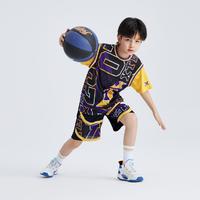 XTEP 特步 儿童夏新品篮球服男中大童舒适透气短袖T恤上衣