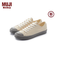 无印良品（MUJI）男女通用 不易疲劳不易沾水运动鞋 无性别男款女款 小白鞋 帆布鞋 浅米色 240mm /38码（2.0）