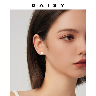 88VIP：Daisy dream 999纯银白贝母爱心耳钉女气质甜美2024年新款潮耳环耳饰