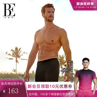 范德安(BALNEAIRE)男士时尚泳裤专业运动五分平角大码泳裤度假沙滩泳裤 50162 魅黑 L