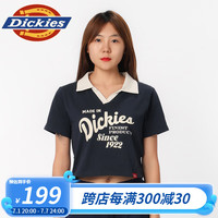 dickies Polo恤 女式短款 前胸印花舒适翻领短袖Polo恤 DK0A87CZ 深海军蓝 M