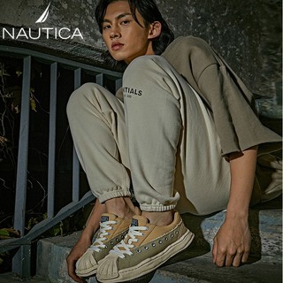 诺帝卡（NAUTICA）【明星同款】休闲鞋男女同款时尚板鞋男贝壳头溶解底潮鞋子男 奶杏色 39 男码