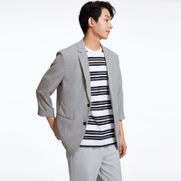 杰克·琼斯（JACK&JONES）时尚修身版型平驳领领型纽扣门襟西装外套22328P004 灰色 170/92A/S