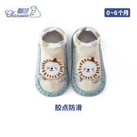 馨颂婴儿学步鞋地板袜春夏薄款防滑软底鞋宝宝袜子 绿色 0-6个月