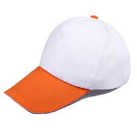 琴琴家 餐厅饭店火锅店快餐服务员工作帽子鸭舌帽志愿者广告帽logo 白帽桔檐（拼色款）