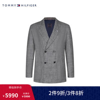TOMMY HILFIGERLARDINI24春夏男含桑蚕丝灰色杂花肌理双排扣西服TQ001920 灰色021 46