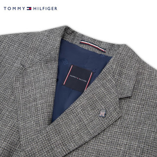 TOMMY HILFIGERLARDINI24春夏男含桑蚕丝灰色杂花肌理双排扣西服TQ001920 灰色021 46