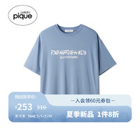 Gelato pique gelatopique24春夏男女同款柔软字母短袖T恤居家PHCT242946 蓝色 M