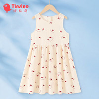 纤丝鸟(TINSINO)儿童裙子女童连衣裙夏季无袖公主裙 爱心蝴蝶结爱心字母140