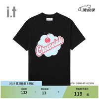 :CHOCOOLATEit 女装宽松短袖T恤2024夏季青春活力半袖000260 BKX/黑色 XS