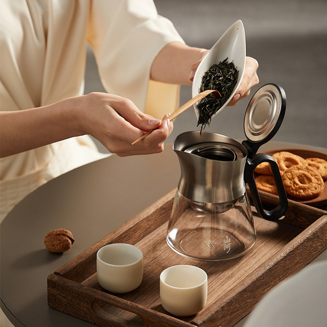ZENS 哲品 入一山河飘逸壶耐热玻璃茶水分离家用泡茶壶办公室懒人泡茶杯