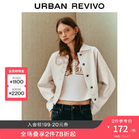 UR2024春季女装时尚休闲宽松百搭翻领牛仔外套UWL840030 米白 M