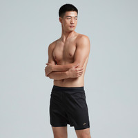 速比涛（Speedo）男士沙滩裤16英寸男子2合1两用沙滩裤泳裤 水陆双栖 黑色/黑色() M