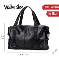 Walker Shop【品牌臻选】旅行包男士单肩包斜挎手提包商务大容量行李包 黑色小号【礼盒包装/当天】