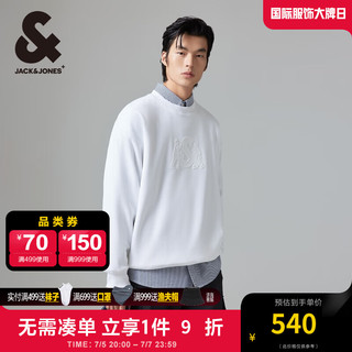 杰克琼斯 杰克·琼斯（JACK&JONES）秋季时尚潮流百搭舒适宽松胸前立体图案长袖卫衣男224333018 雪白色A06 雪白色A06 165/88A/XS