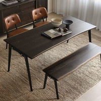 NORHOR英国Root Branch/北欧表情复古/KENTA橡木实木铁艺餐桌 烟熏色餐桌1.6m 8月中旬