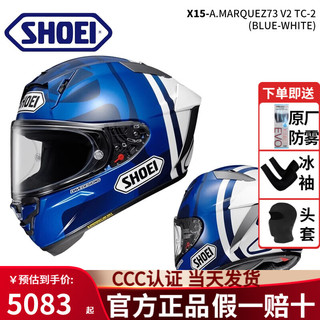 SHOEI摩托车头盔X15机车全盔高清防雾广角通风骑行越野盔 A. MARQUEZ73 V2 TC-2 L（59CM-60CM）