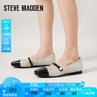 STEVE MADDEN/思美登女单鞋 2024春夏时尚舒适出行 百搭玛丽珍鞋 CRYSTALR 白色/黑色 38