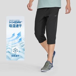 SKECHERS 斯凯奇 24年男士中裤梭织七分裤男运动裤男式休闲裤夏季