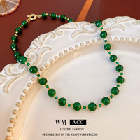 KOSE 高丝 新中式琉璃珠串珠项链国潮气质时尚锁骨链小众百搭感 项链-绿色