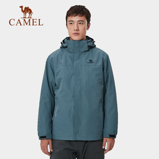 骆驼（CAMEL）三合一冲锋衣户外登山服防风防水耐磨加绒加厚外套秋冬 A1W218150，福克兰，男 XXL