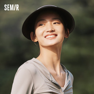 森马（Semir）大帽檐空顶帽简约防晒帽撞色遮阳帽子女生105324155001 黑色90001