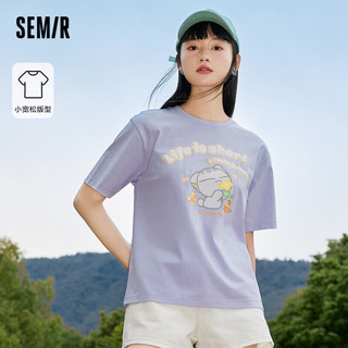 森马（Semir）短袖T恤女印花凉感抗菌夏季宽松套头衫109323100040