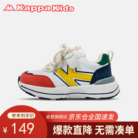 Kappa Kids卡帕男女童运动鞋夏透气舒适跑步鞋拼色简约小白鞋