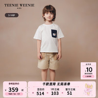 Teenie Weenie Kids小熊童装24夏季男童工装风格短袖短裤套装 撞色 140cm