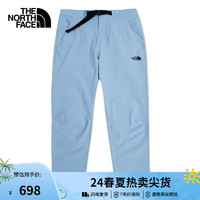 北面（The North Face）运动九分裤速干裤女户外吸湿透气春夏|7WCN QEO/蓝色 XL/170/80A