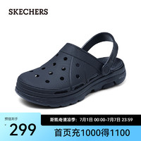 斯凯奇（Skechers）男鞋2024年夏季休闲洞洞鞋轻质舒适外穿沙滩鞋243019 海军蓝色/NVY 43