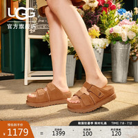 UGG夏季女士纯色厚底露趾可调式束带凉拖 1155458